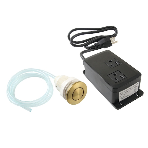 Kingston Brass Dual Outlet Garbage Disposal Air Switch Kit, Brushed Brass KADK317 - main